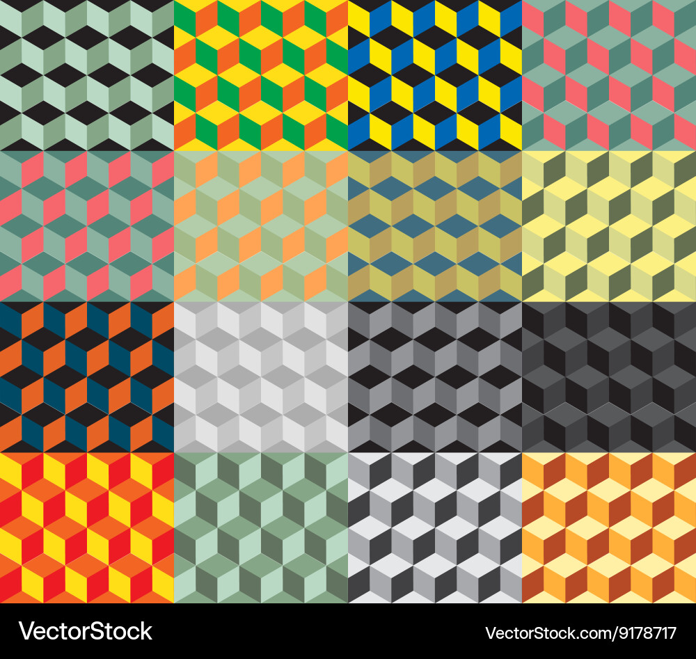 Geometric Cube Pattern Background vector image