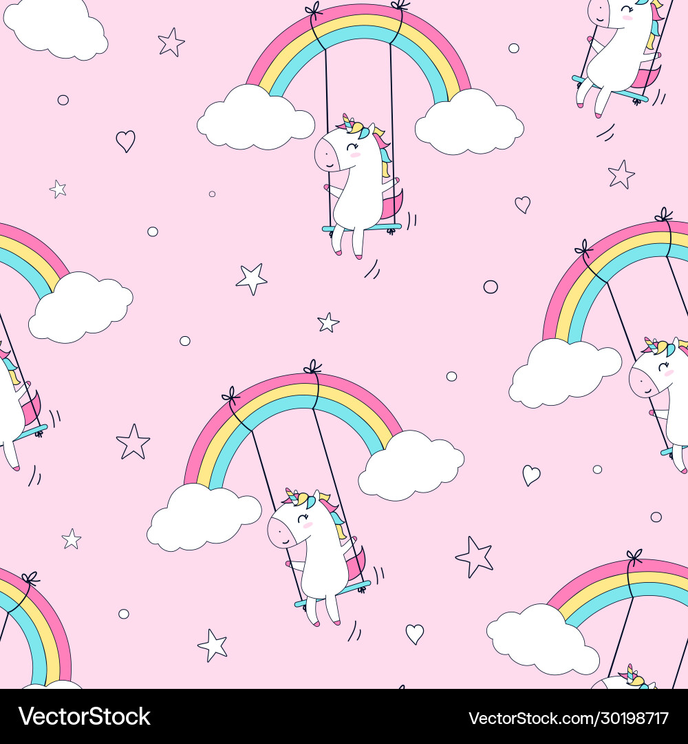 Unicorn seamless pattern Unicorn seamless pattern vector image