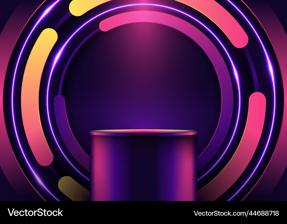 3d podium bright color circles rounded pattern 3d podium bright color circles rounded pattern vector image