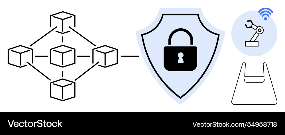 Blockchain network security and automation Blockchain network security and automation vector image