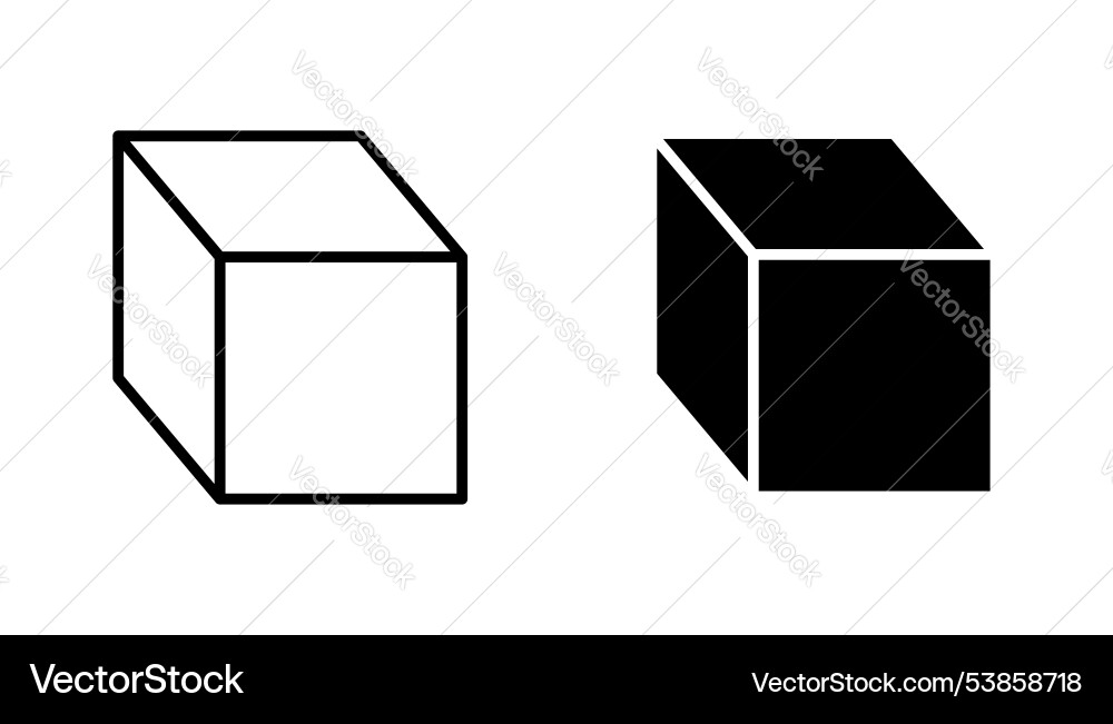 Cube icon set Vector Image