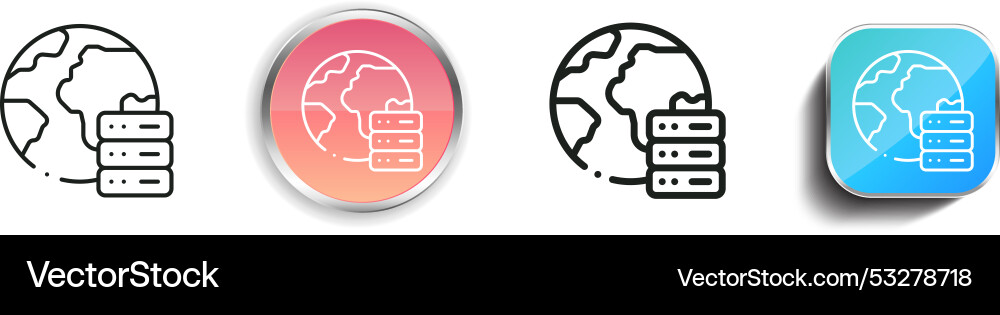Data icon thin linear regular and button style Data icon thin linear regular and button style Vector Image