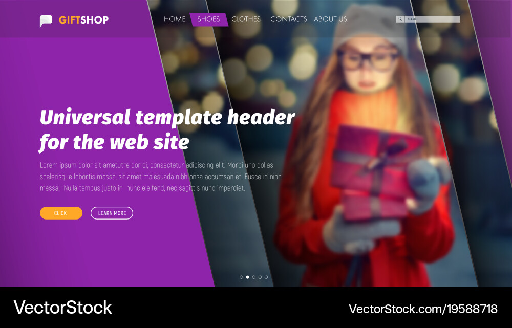 Design ultraviolet header for a web site Vector Image