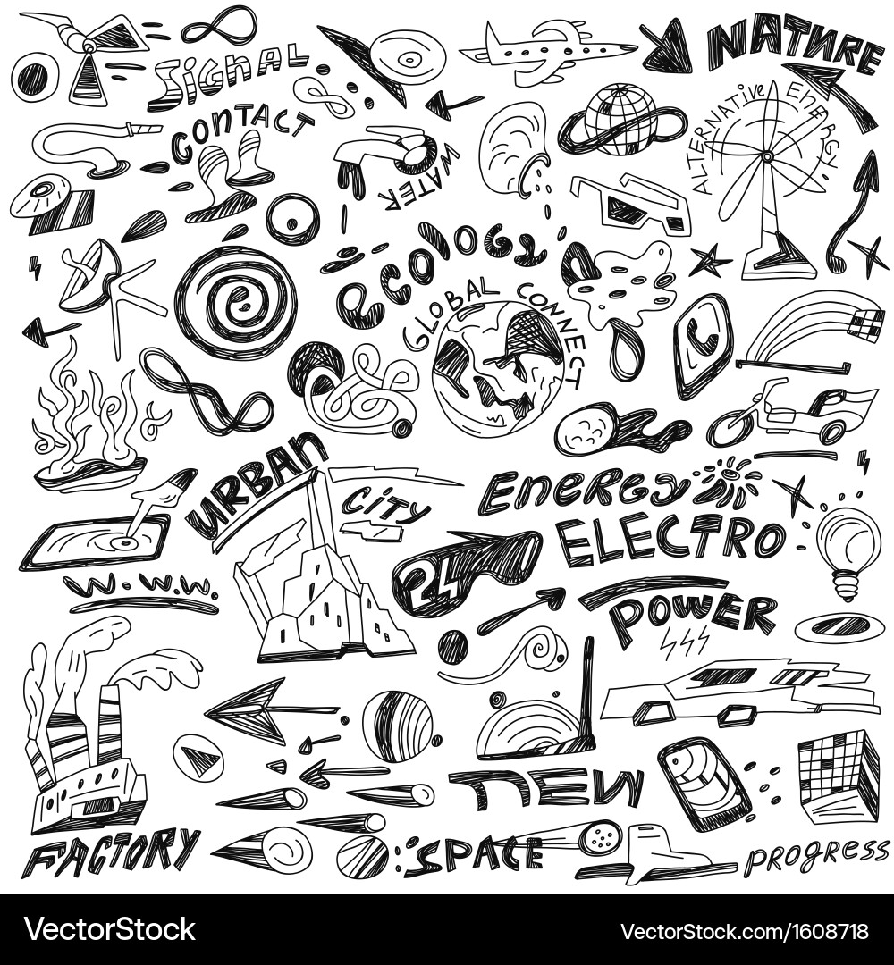 Ecology - doodles Royalty Free Vector Image - VectorStock