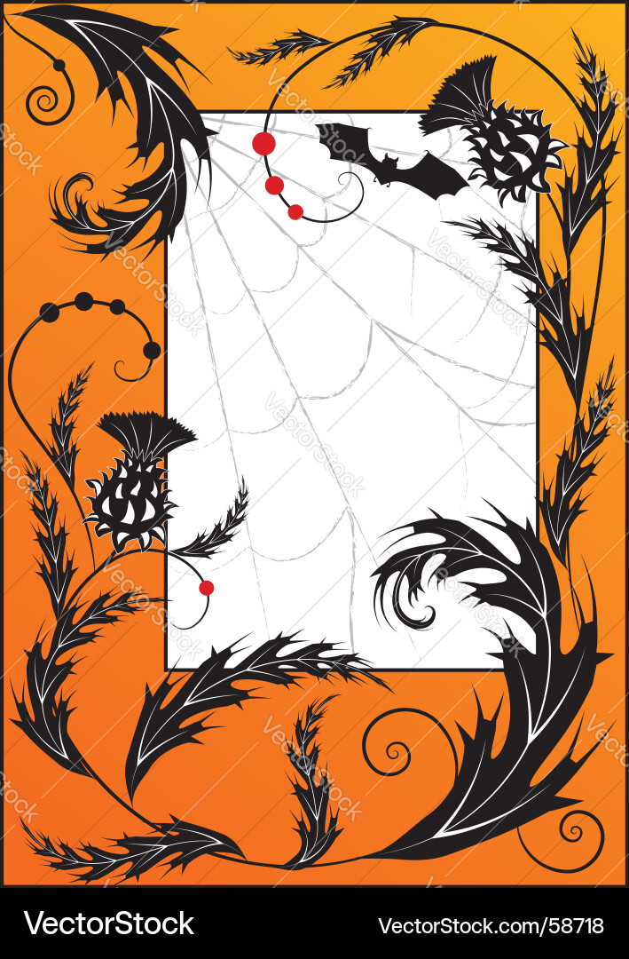 Elegant Thistle Border Vector Image