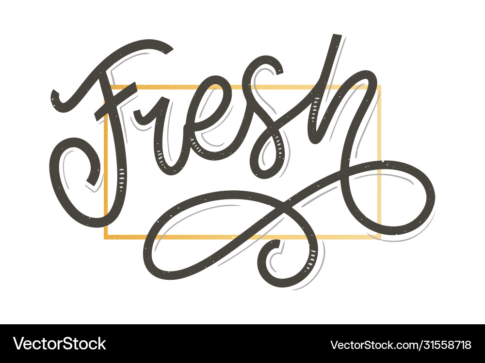 Frisches Wort Handschrift handgemachte Kalligraphie Frisches Wort Handschrift handgemachte Kalligraphie vektorbild