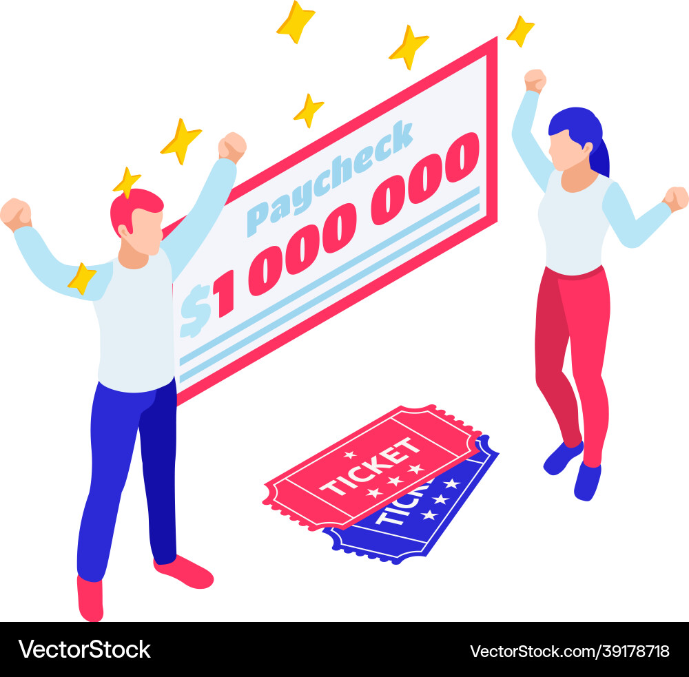 Lottery winners composition Lottery winners composition vector image
