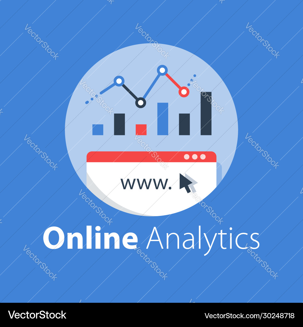 Online analytics web statistic internet big data vector image
