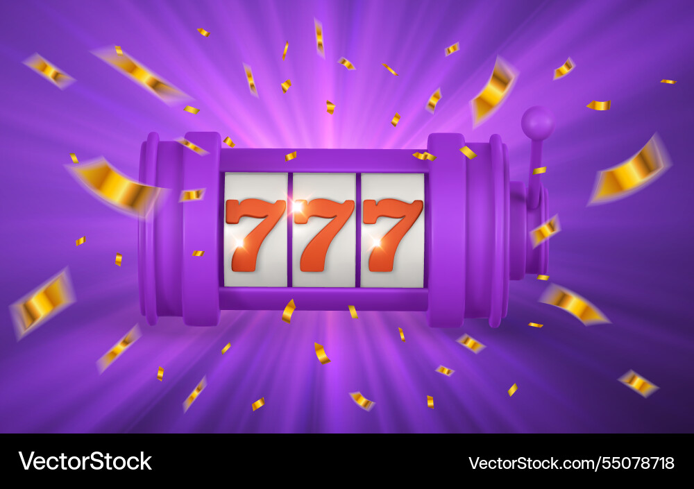 Realistische 3d casino konzept slot machine Realistische 3d casino konzept slot machine vektorbild