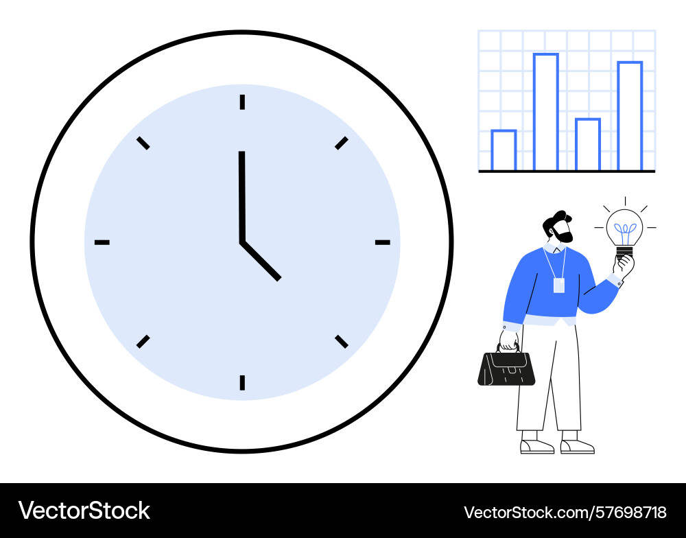 Time management concept with clock graph Time management concept with clock graph vector image