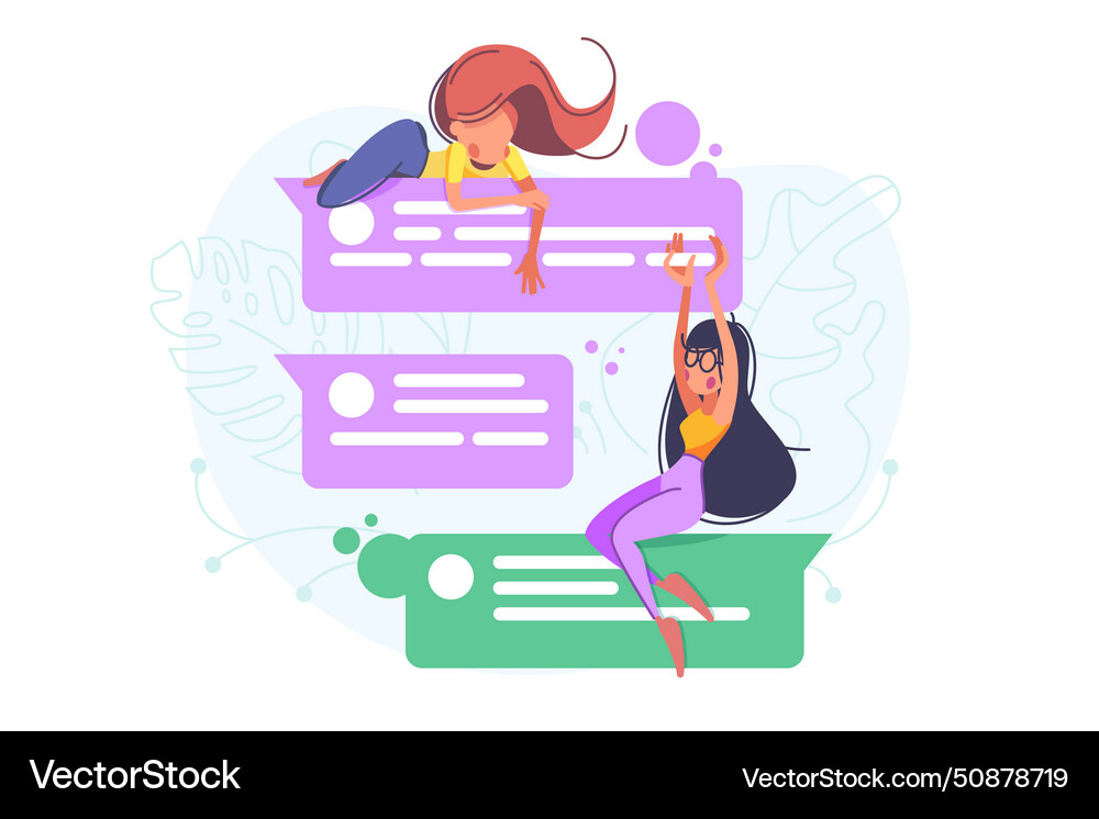 Chat conversation between two characters Vector Image