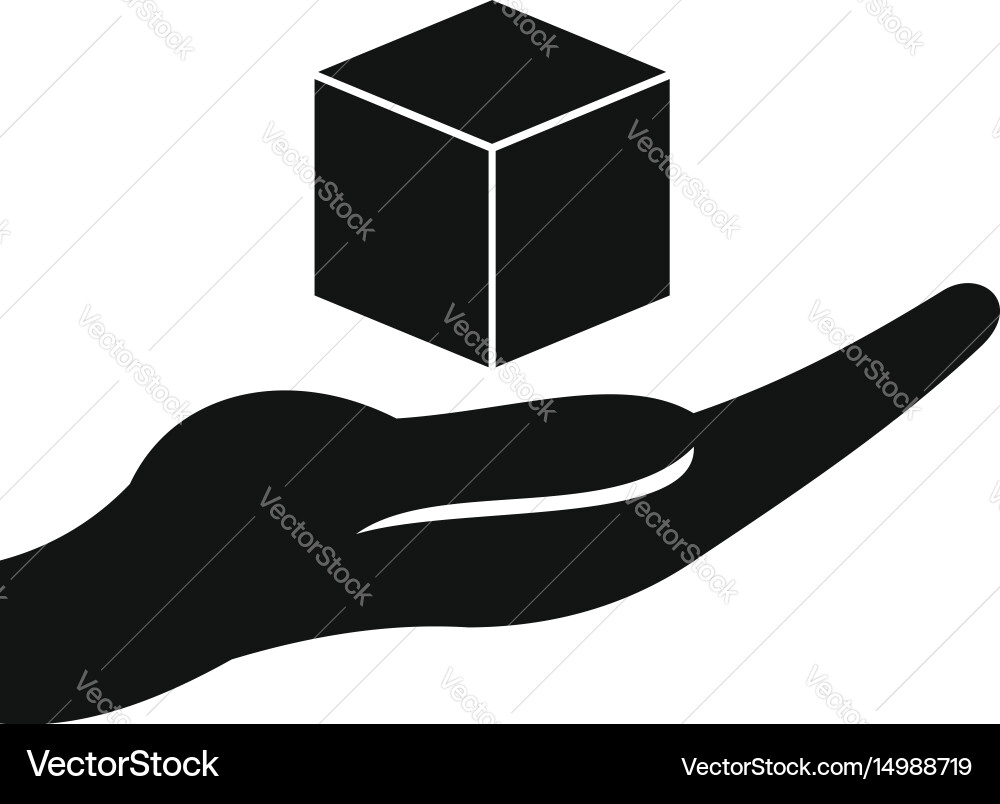 Cube 3d model icon simple vector image