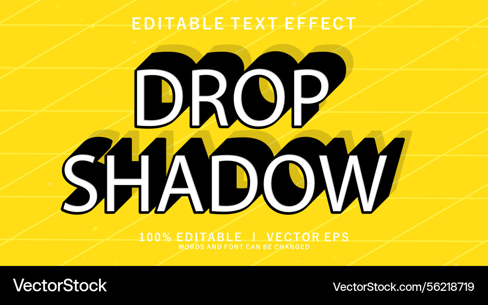 Drop shadow text effect with modern style design Drop shadow text effect with modern style design vector image