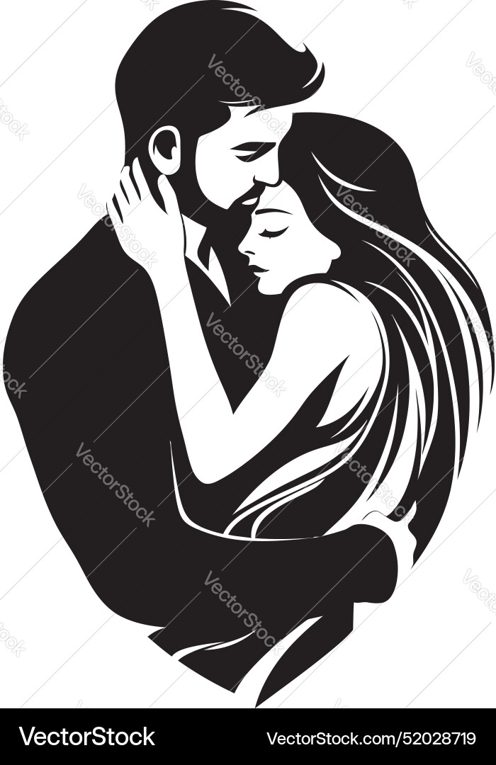 Intimate connection logo design of couple Intimate connection logo design of couple vector image