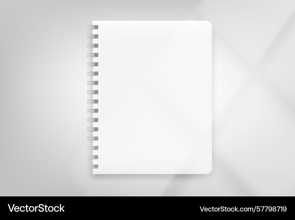 Paper diary on bright background with window vector image