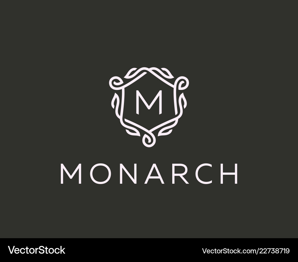 Premium Shield Monogram M Logotype Vector Image
