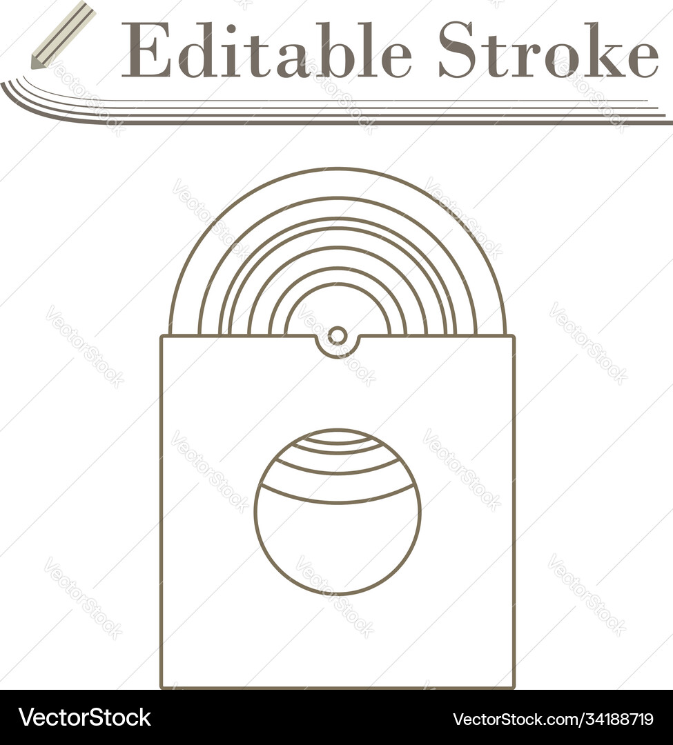 Vinyl record in envelope icon Vinyl record in envelope icon vector image