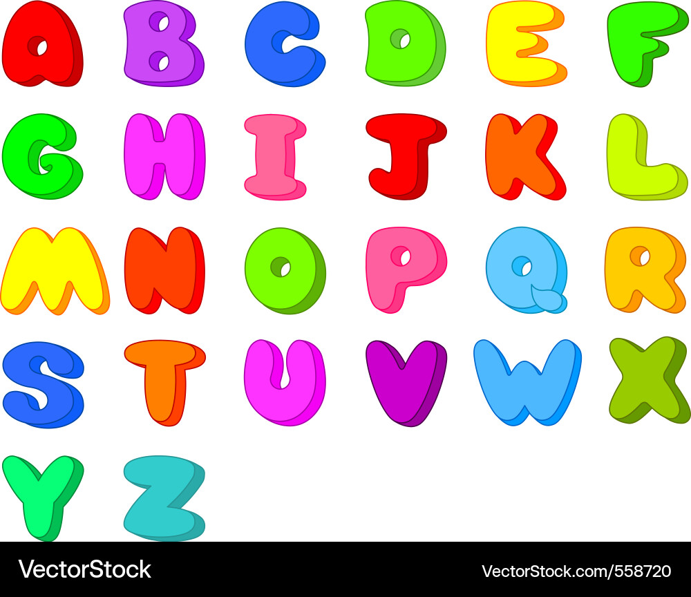 Cartoon Alphabet Letters vector image