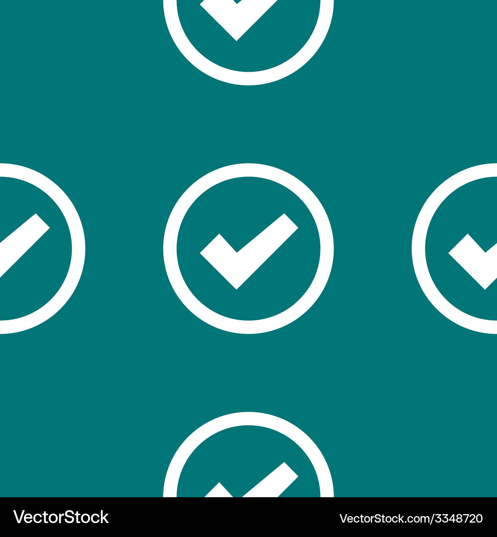Check mark web icon flat design seamless pattern Vector Image