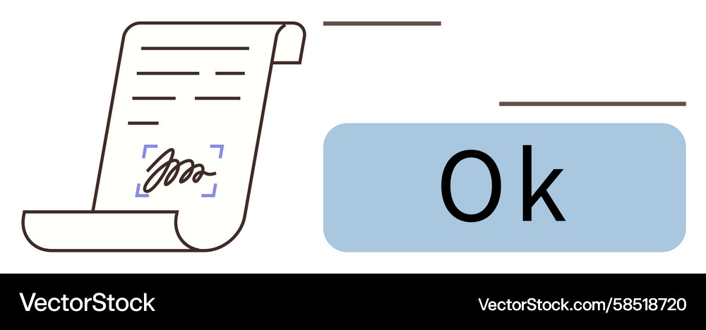 Digital Document Approval & Verification Vector Image