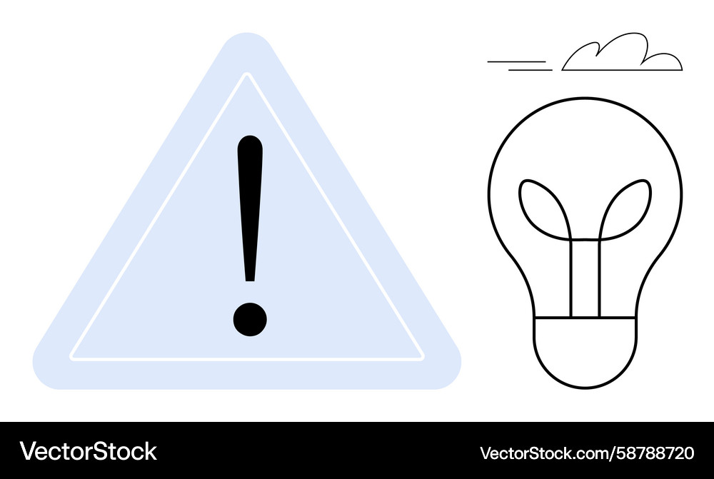 Exclamation mark warning in triangle Exclamation mark warning in triangle Vector Image