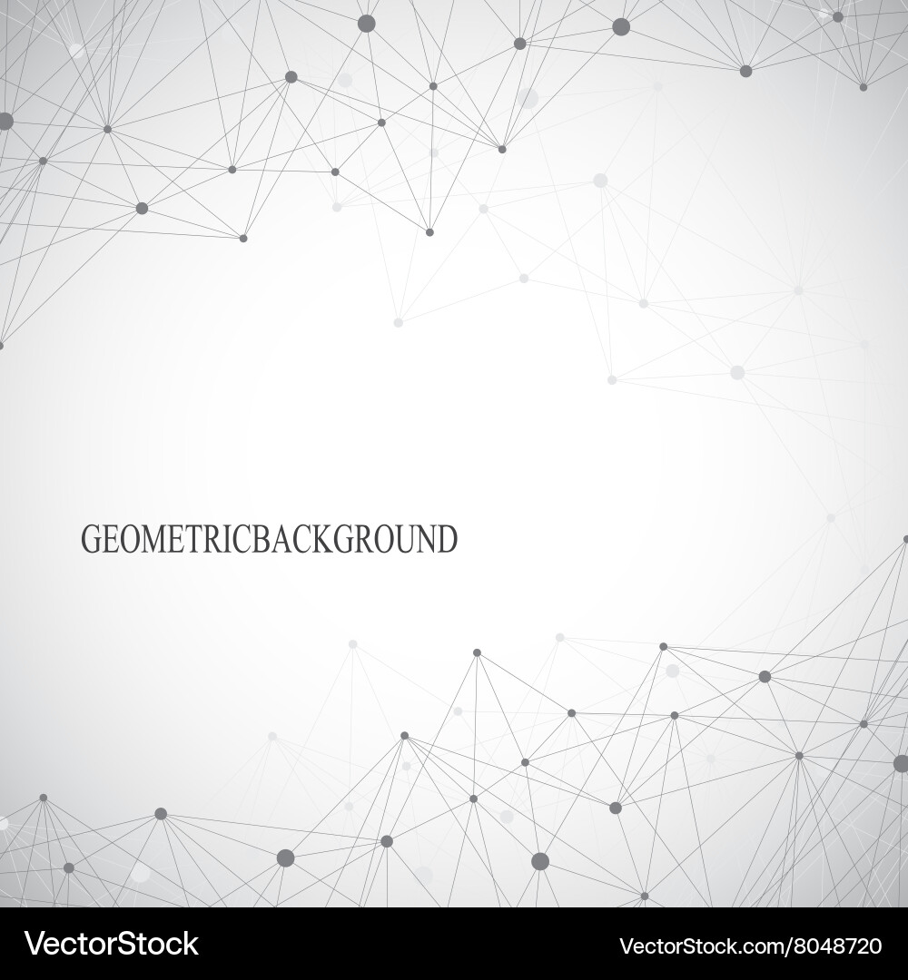 Geometric abstract grey background with connected Vector Image