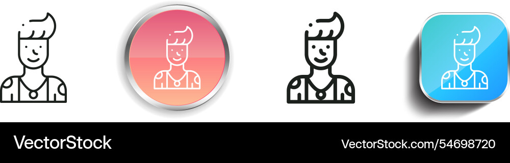 Hawaiian icon thin linear regular and button Hawaiian icon thin linear regular and button vector image