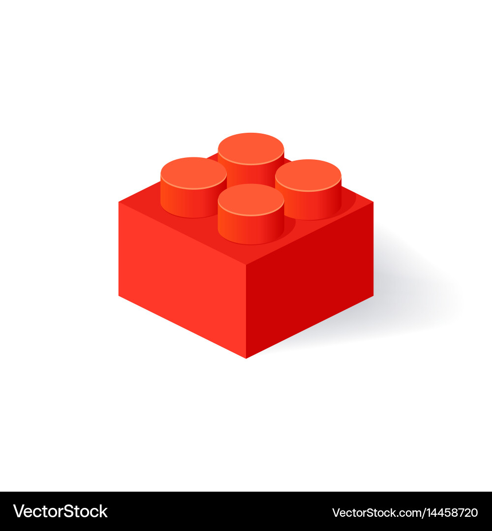 Isometric Red Building Block vector image