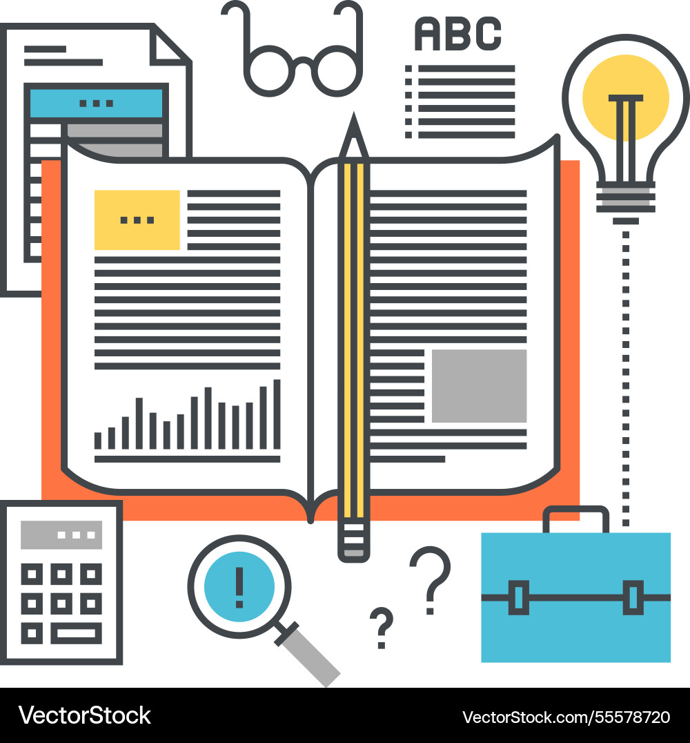 Professional training flat line design concept Professional training flat line design concept vector image