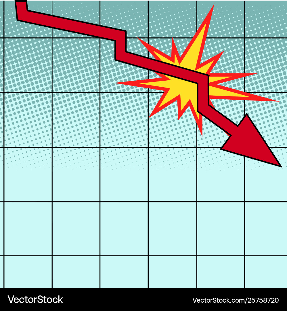 Red drop chart vector image