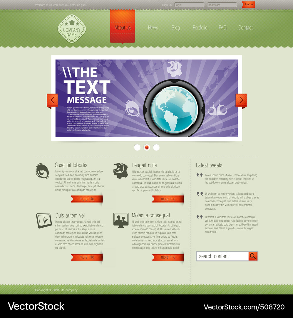 Website Layout Template Vector Image