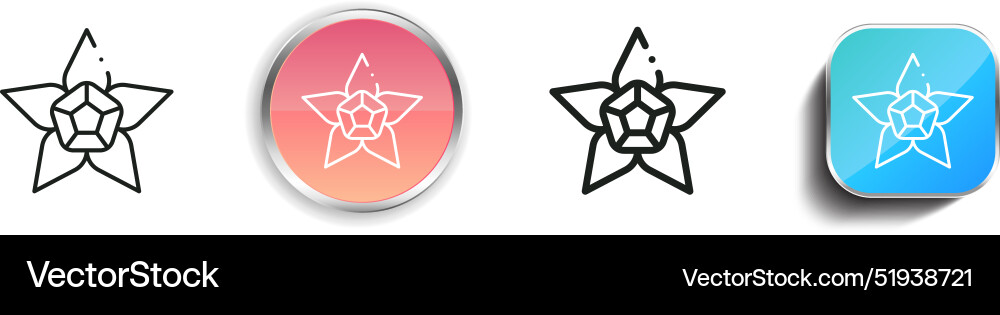 Brooch icon thin linear regular and button style Brooch icon thin linear regular and button style vector image