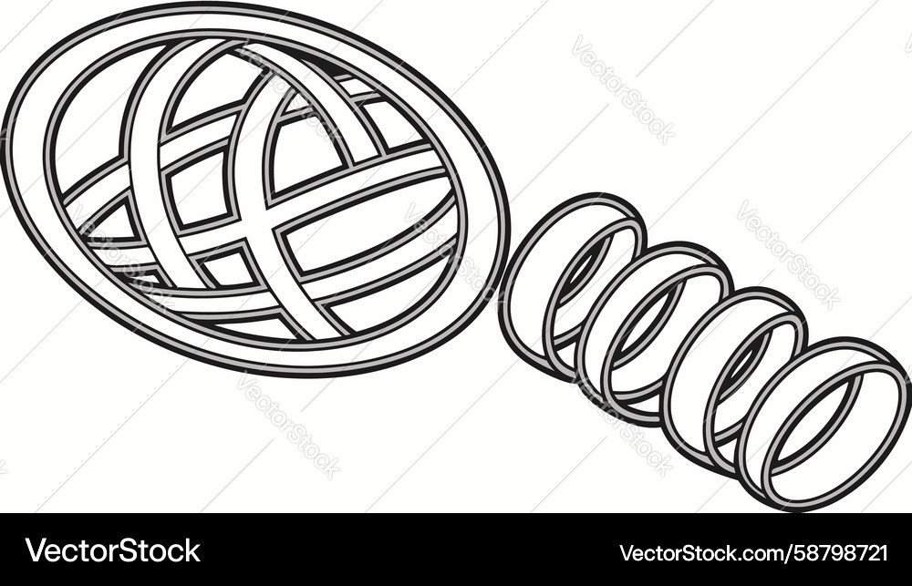 Circular Interwoven Thread Loop Vector Image