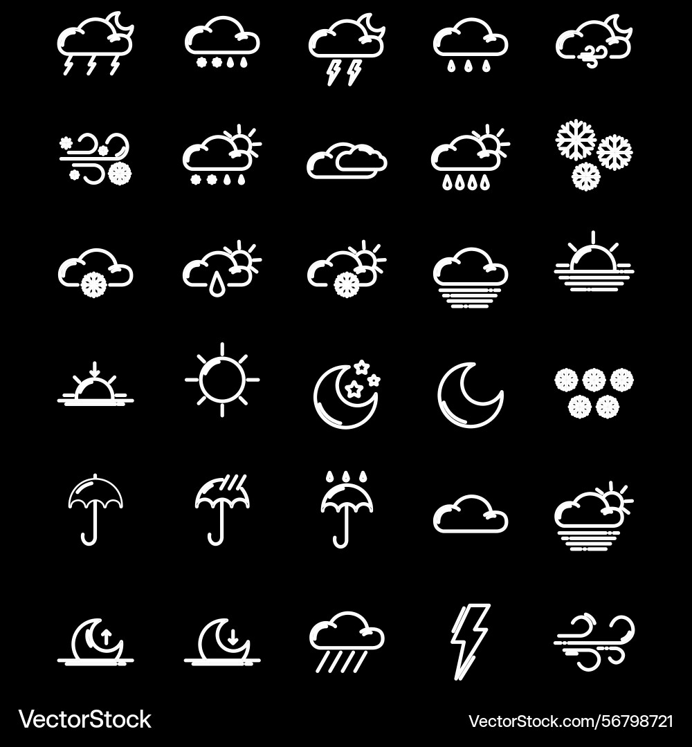 Clouds icons set of in different form Vector Image