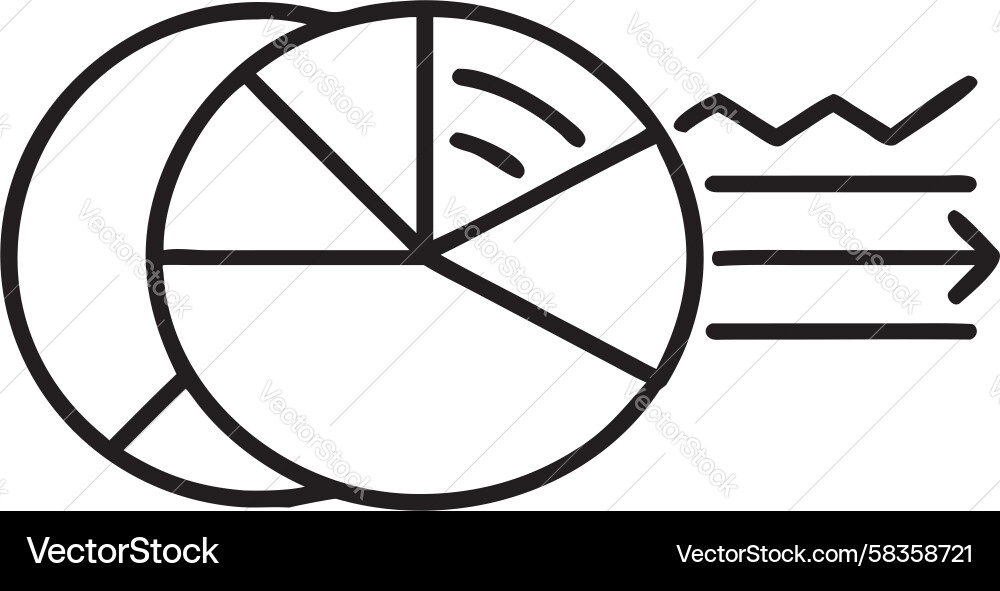 Dynamic Data Flow Pie Chart Vector Image