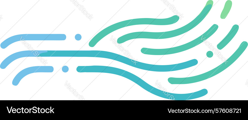Dynamic parallel waves fluid air data flow design vector image