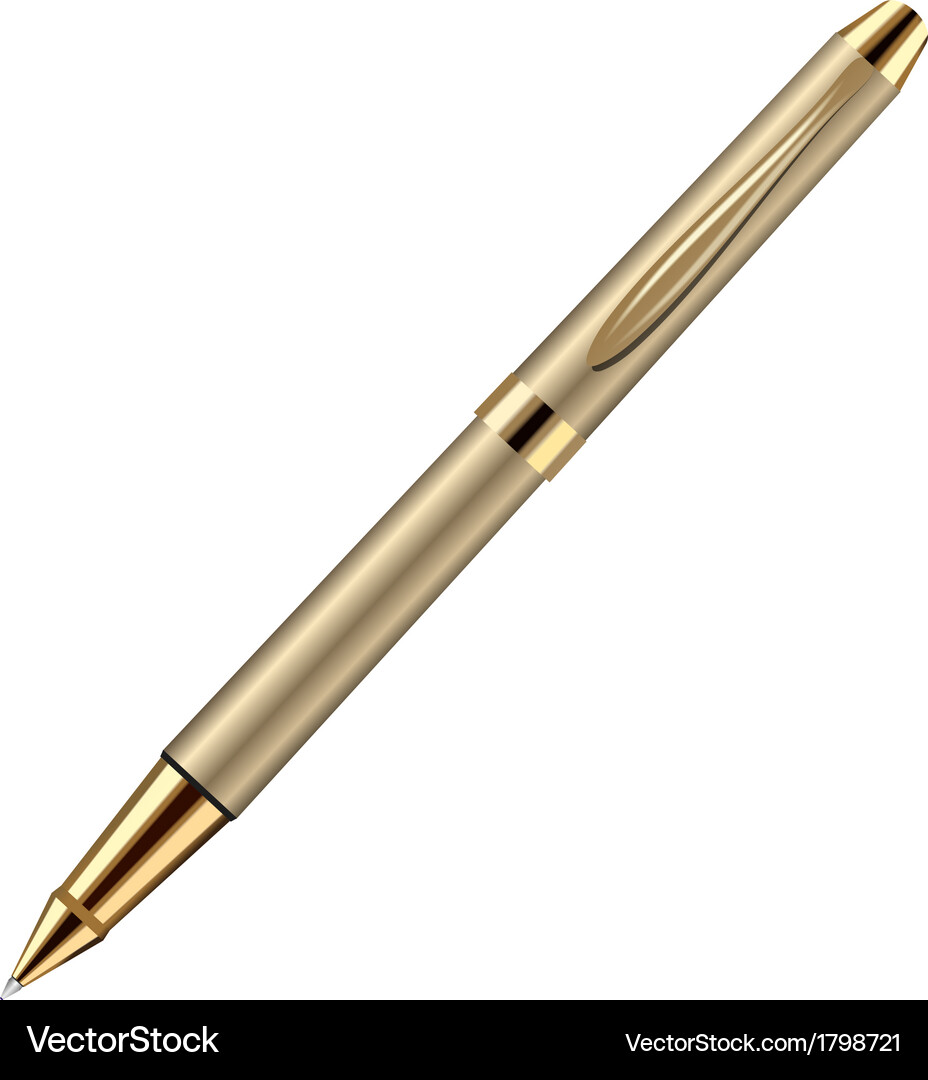 Elegant Gold Ballpoint Pen Royalty Free Vector Image