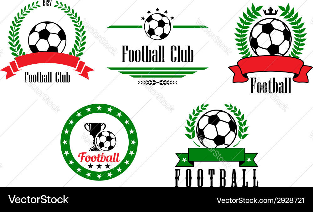 Football or soccer emblems and badges set vector image