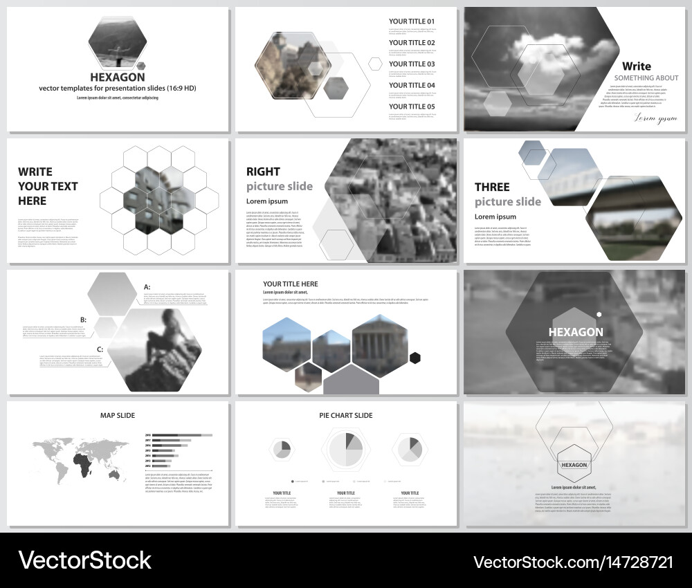 Hexagonal Presentation Slides vector image