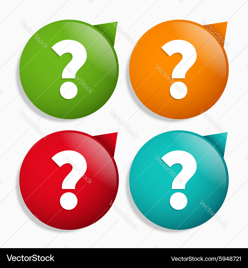 Question Mark Icons - Pointer Style vector image