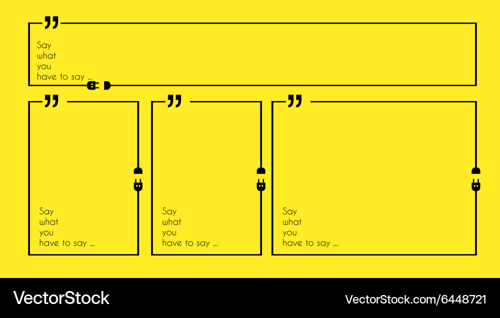 Quotation mark frame with flat style and space vector image