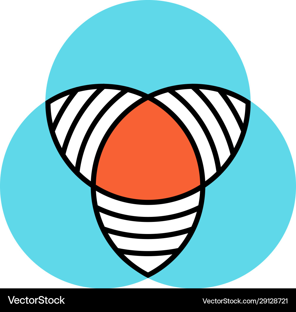 Three Overlapping Circles - Venn Diagram vector image