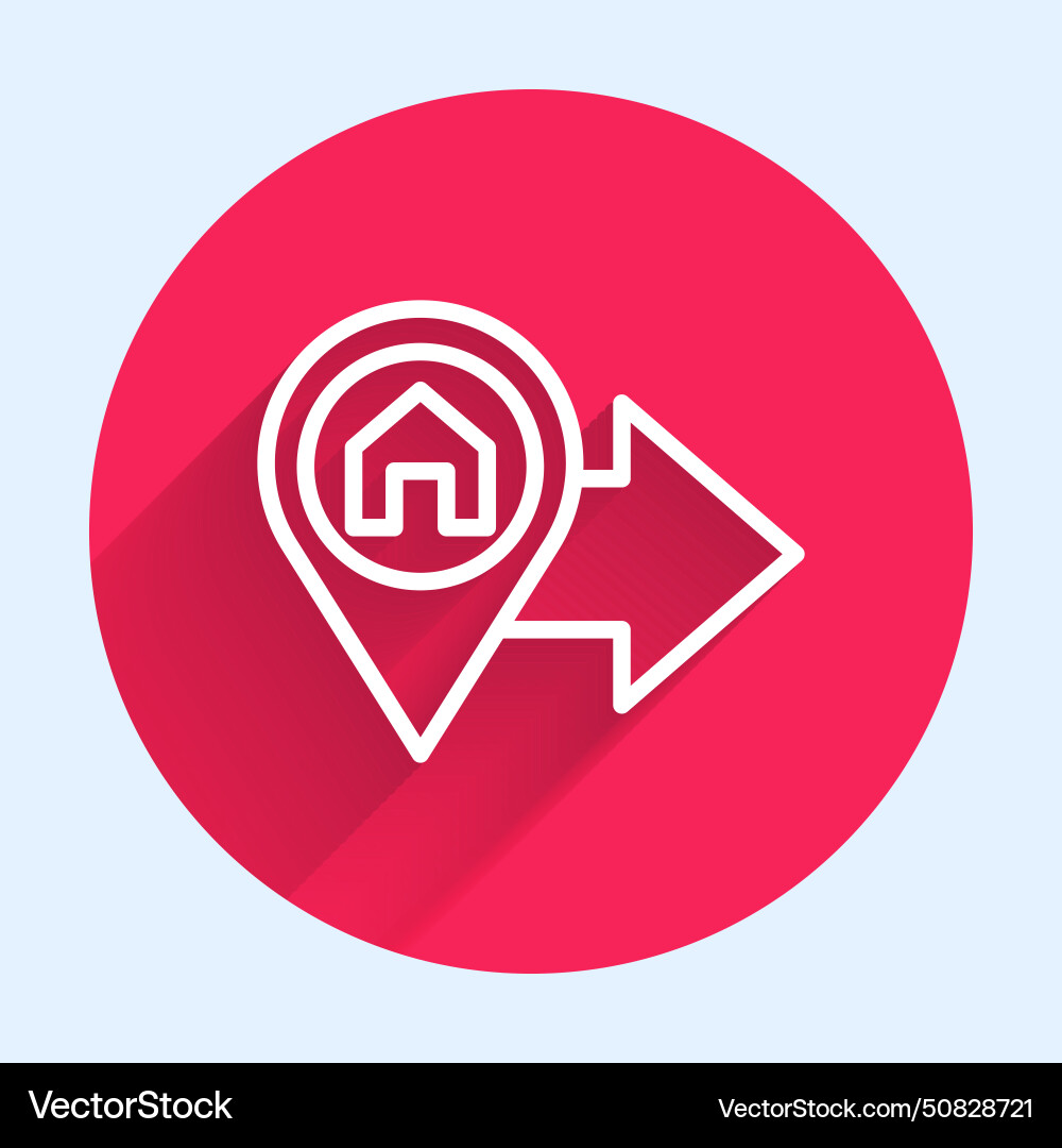 White line map pointer with house icon isolated White line map pointer with house icon isolated vector image