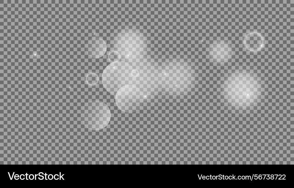 Bokeh circles on transparent background Bokeh circles on transparent background vector image