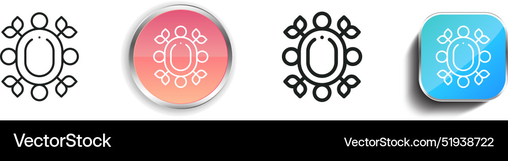 Brooch icon thin linear regular and button style Brooch icon thin linear regular and button style vector image