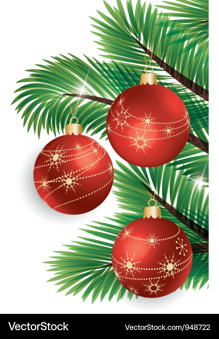 Christmas Balls & Tree Royalty Free Vector Image