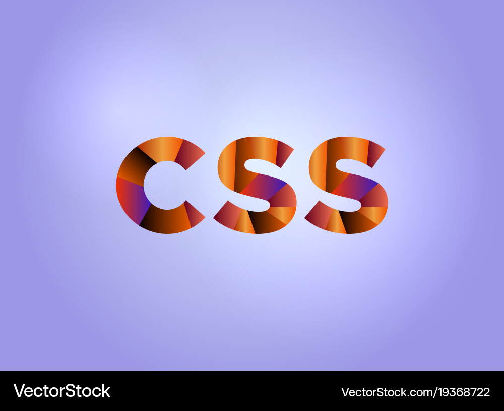 Css concept colorful word art vector image