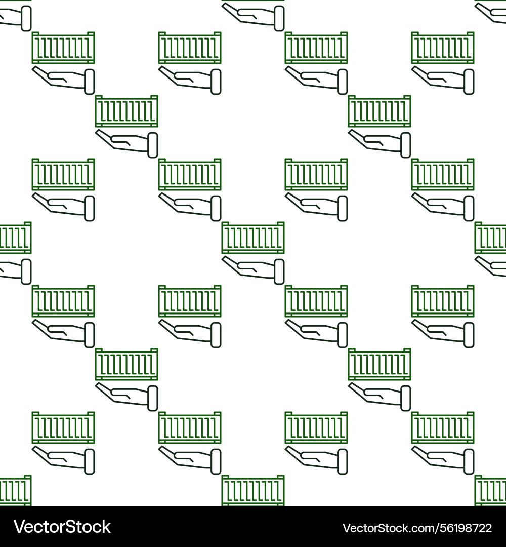 Hand with shipping container seamless pattern Vector Image