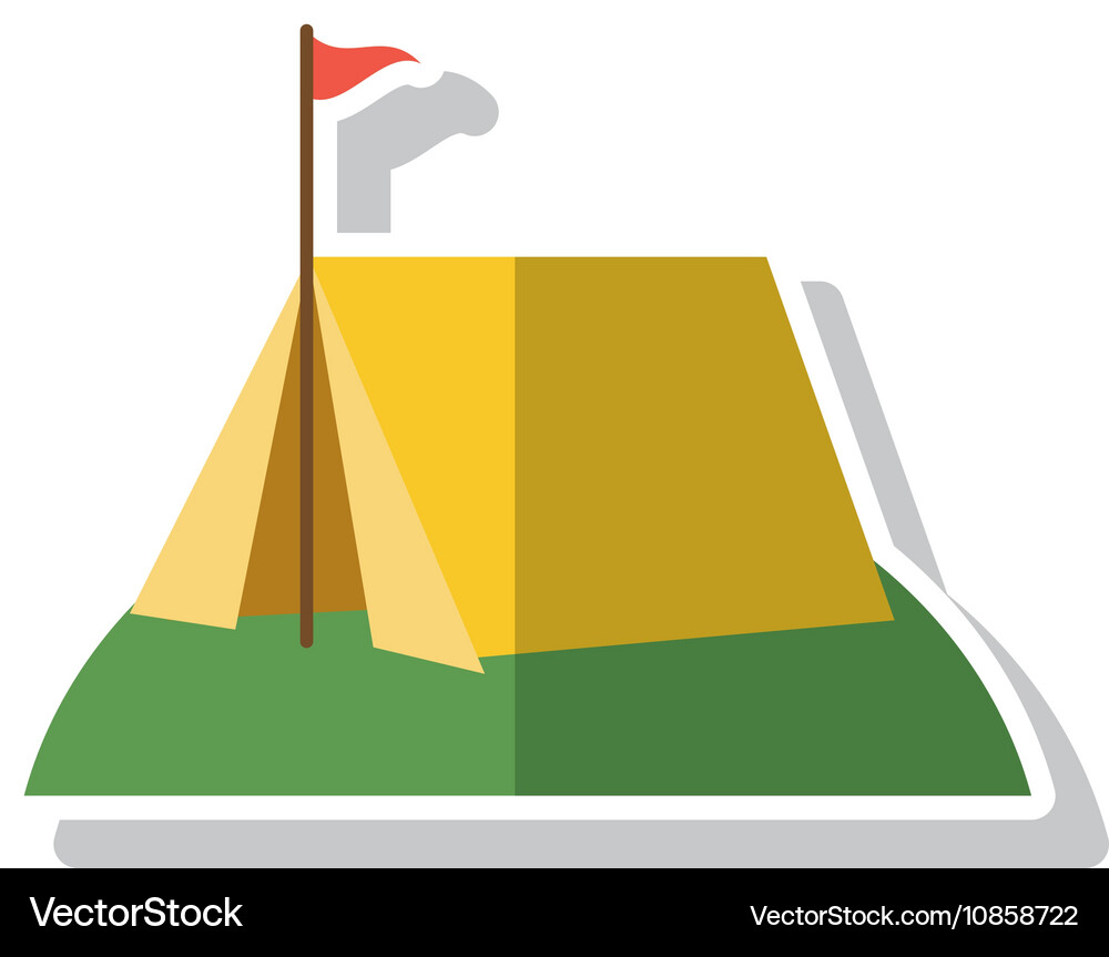Isolated tent with flag design Vector Image