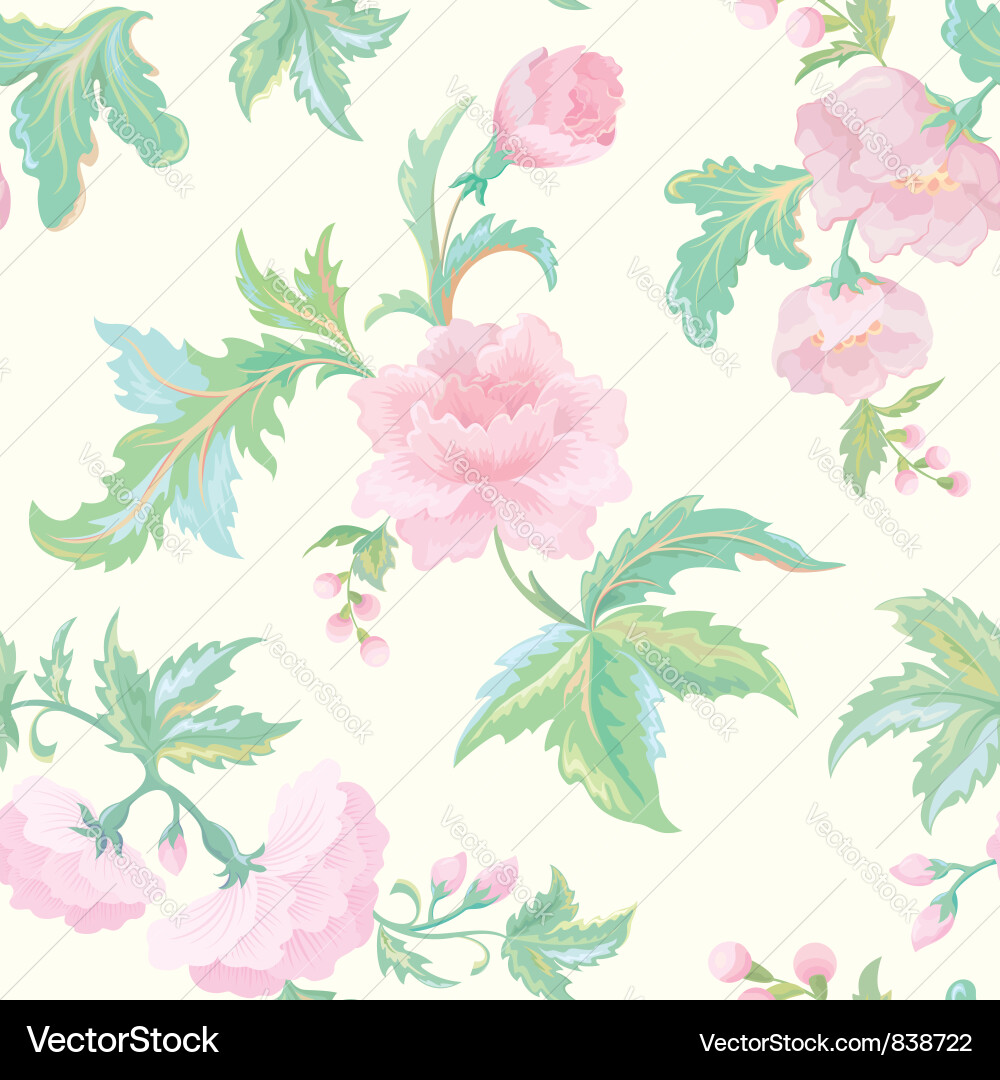 Pastel Peony Floral Pattern vector image